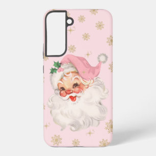 Funda Para Samsung Galaxy S22+ Dulce Patrón Navideño Retro Rosa de Santa Capricho