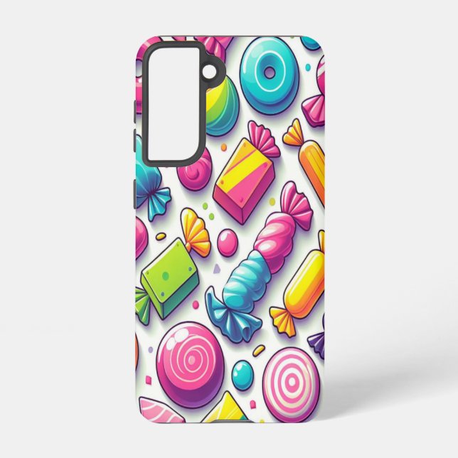 Funda Para Samsung Galaxy Dulces Personalizados retro multicolores (Reverso )