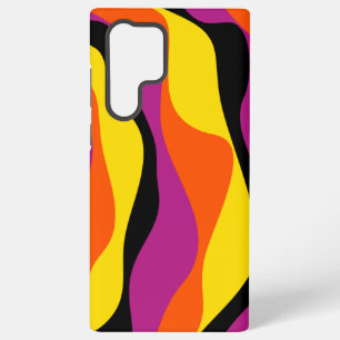 Funda Para Samsung Galaxy S22 Ultra Ebb and Flow 4 - Negro, Rosa, Naranja y Amarillo