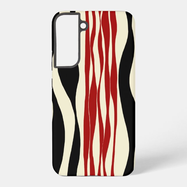 Funda Para Samsung Galaxy Ebb y Flow - Rojo y Crema (Reverso )