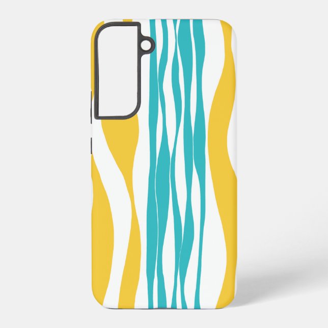 Funda Para Samsung Galaxy Ebb y Flow - Turquesa y Amarillo (Reverso )