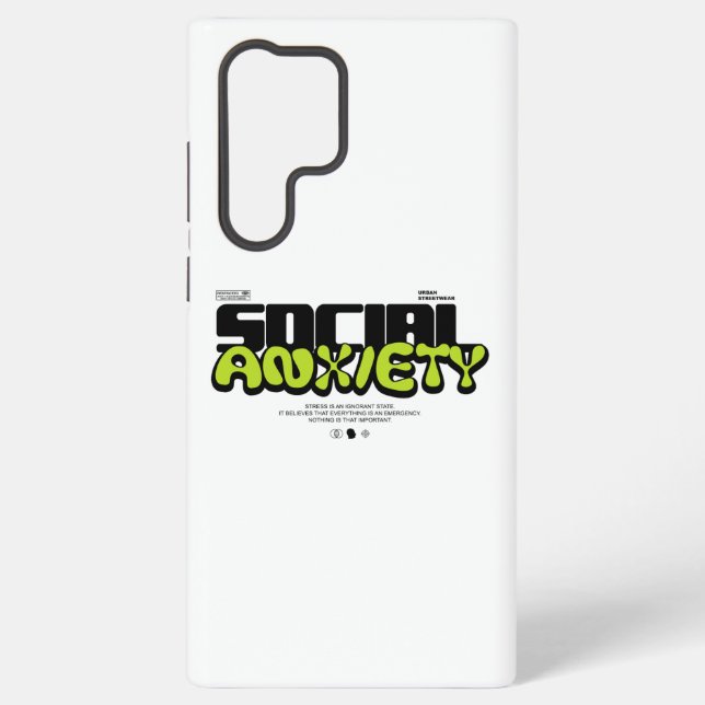 Funda Para Samsung Galaxy Edgy "Social Anxiety" Glitch Font (Reverso )
