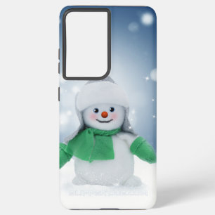 Funda Para Samsung Galaxy S21+ El adorable personaje de muñeco de nieve de Navida