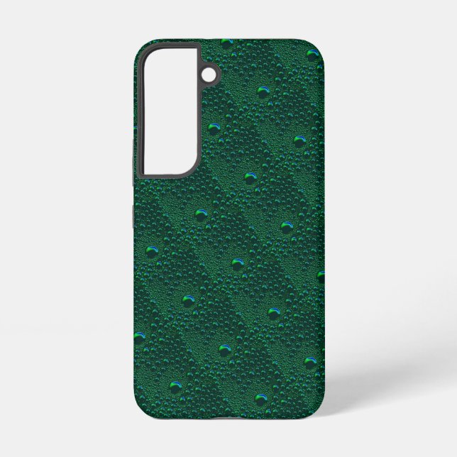 Funda Para Samsung Galaxy El agua cae sobre el Metalizado verde (Reverso )