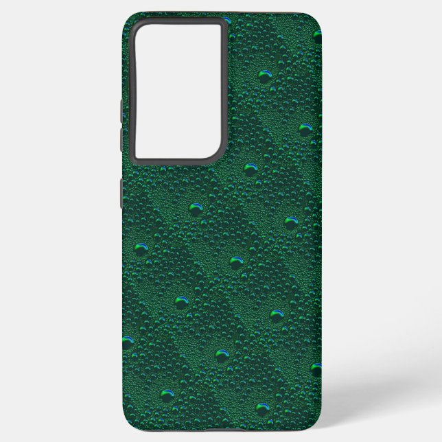 Funda Para Samsung Galaxy El agua cae sobre el Metalizado verde (Reverso )