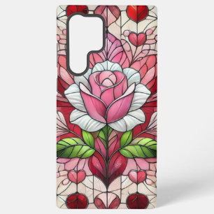 Funda Para Samsung Galaxy S22 Ultra El día de San Valentín floral de vidrio templado
