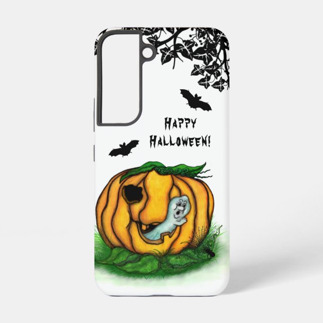 Funda Para Samsung Galaxy El fantasma de Halloween , Bat , Ghost y Spider (Reverso )