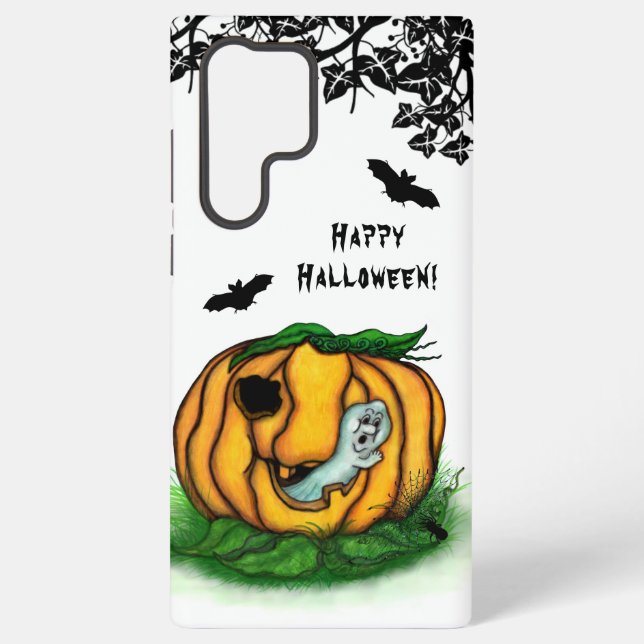Funda Para Samsung Galaxy El fantasma de Halloween , Bat , Ghost y Spider (Reverso )