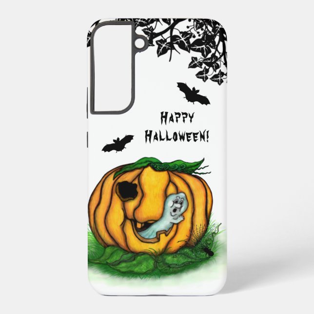 Funda Para Samsung Galaxy El fantasma de Halloween , Bat , Ghost y Spider (Reverso )