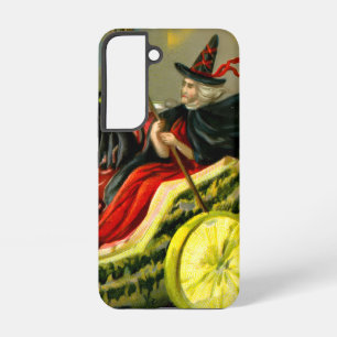 Funda Para Samsung Galaxy S22 El gato negro y la bruja de Halloween
