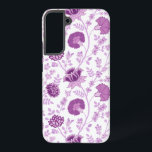Funda Para Samsung Galaxy S22  El gran patrón floral jacobino se pudre en blanco<br><div class="desc">Diseño de la superficie floral de estilo jacobeo en rosados contrastantes sobre un fondo blanco.</div>