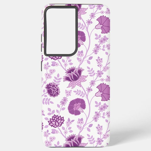 Funda Para Samsung Galaxy El gran patrón floral jacobino se pudre en blanco (Reverso )
