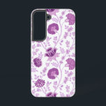 Funda Para Samsung Galaxy S22 El gran patrón floral jacobino se pudre en blanco<br><div class="desc">Diseño de la superficie floral de estilo jacobeo en rosados contrastantes sobre un fondo blanco.</div>