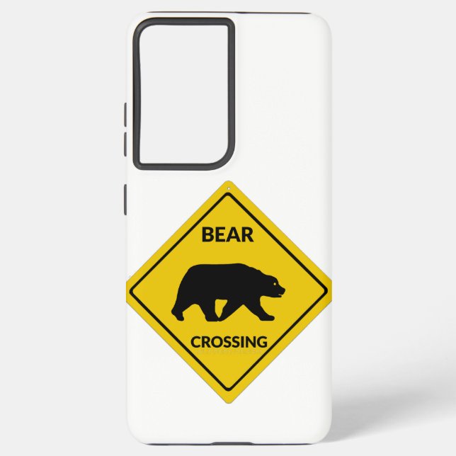 Funda Para Samsung Galaxy El oso de SlipperyJoe cruzando la silueta del oso  (Reverso )