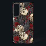 Funda Para Samsung Galaxy S22  El secreto de Raven. Ilustracion gótico oscuro y m<br><div class="desc">Diseño gótico pintado a mano,  con aves cuervos,  crías y rosas,  patrón sin fisuras</div>