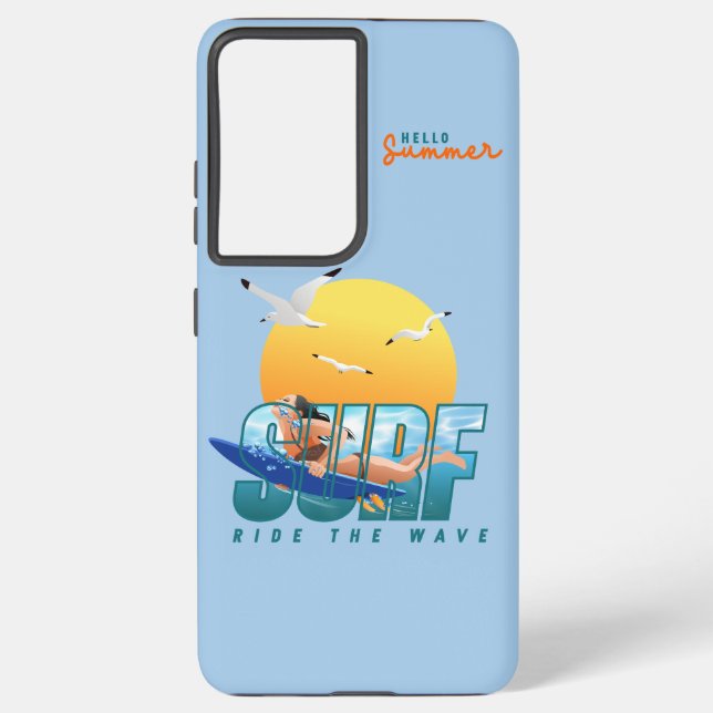 Funda Para Samsung Galaxy El surfista cabalga la ola | (F) (Reverso )