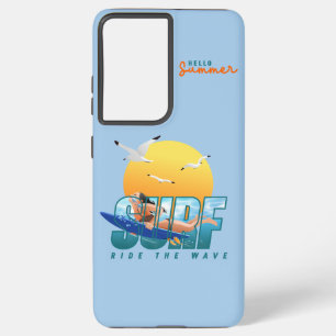 Funda Para Samsung Galaxy S21+ El surfista cabalga la ola   (F)