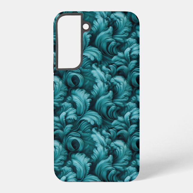 Funda Para Samsung Galaxy Elegancia abstracta azul turquesa (Reverso )
