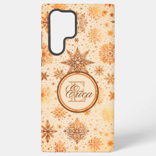 Funda Para Samsung Galaxy S22 Ultra Elegancia del copo de nieve dorado radiante