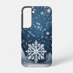 Funda Para Samsung Galaxy S22 Elegancia del copo de nieve plateado