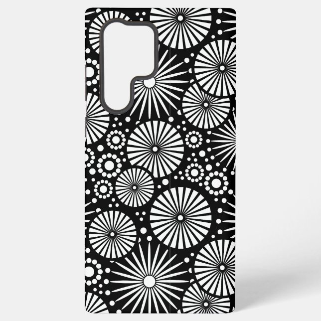 Funda Para Samsung Galaxy Elegant Black White Geometric Flowers Starburst (Reverso )