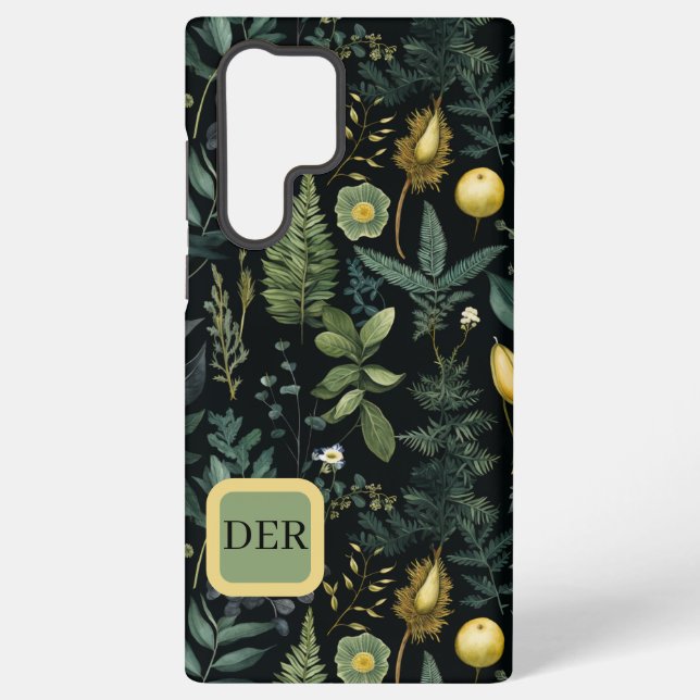 Funda Para Samsung Galaxy Elegant Dark Floral  – Personalized Botanical (Reverso )