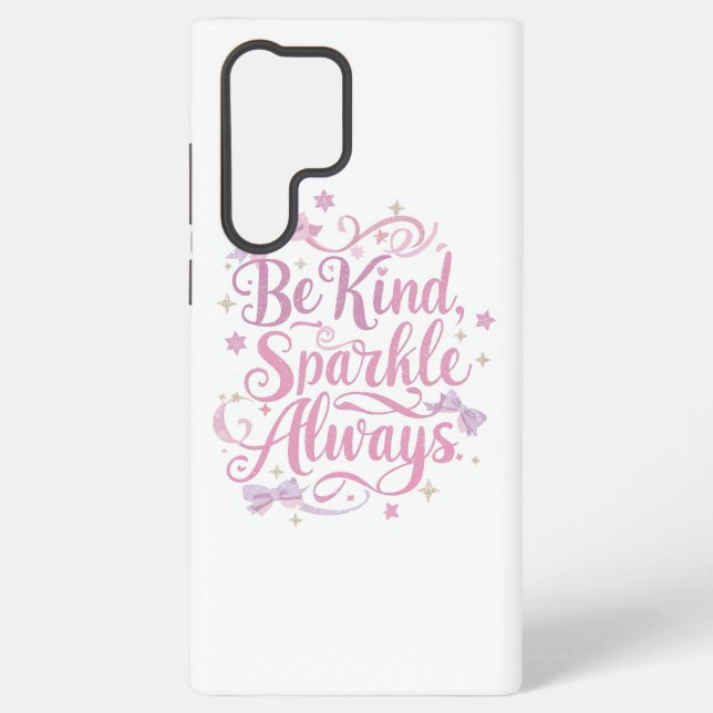 Funda Para Samsung Galaxy Elegant Pink and Purple Sparkle Script (Reverso )