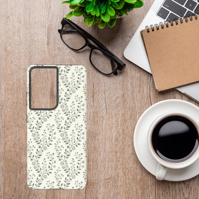 Funda Para Samsung Galaxy Elegant Sage Cream Minimalist Boho Floral Pattern (Subido por el creador)