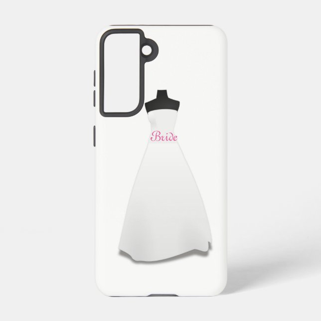 Funda Para Samsung Galaxy Elegant Script White Wedding Dress Bride  (Reverso )