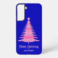 Elegante árbol de Navidad rosa brillo personalizad