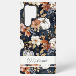 Funda Para Samsung Galaxy S22 Ultra Elegante calabaza y flores patrón de otoño