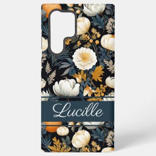 Funda Para Samsung Galaxy S22 Ultra Elegante calabaza y flores patrón de otoño