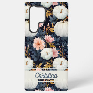Funda Para Samsung Galaxy S22 Ultra Elegante calabaza y flores patrón de otoño