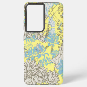 Funda Para Samsung Galaxy S21 Ultra Elegante  Chic Flor Silvestre Amarillo  