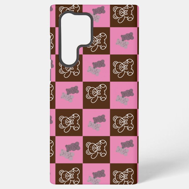 Funda Para Samsung Galaxy Elegante Cuadro Marrón y Rosa (Reverso )