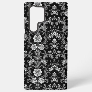 Funda Para Samsung Galaxy S22 Ultra Elegante damasco negro y blanco - Barroco vintage
