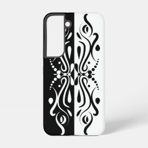 Funda Para Samsung Galaxy S22 Elegante estilo Harlequin negro y blanco abstracto