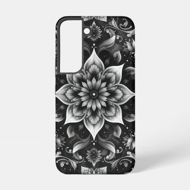 Funda Para Samsung Galaxy Elegante estuche para teléfono Ornate B&W (Reverso )