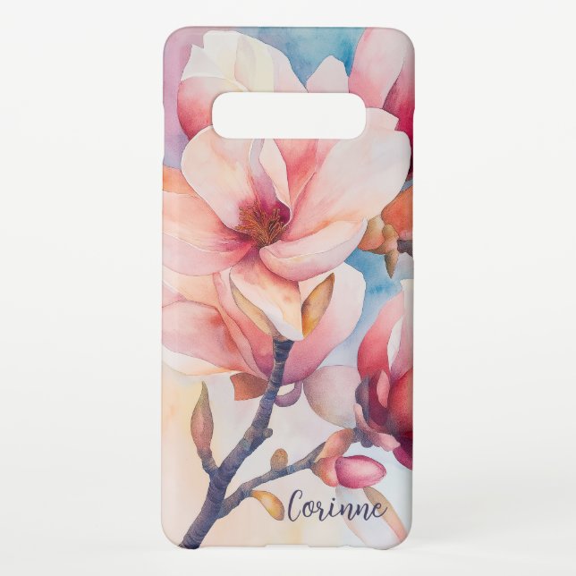 Funda Para Samsung Galaxy Elegante Magnolia Rosa Blossom (Reverso)