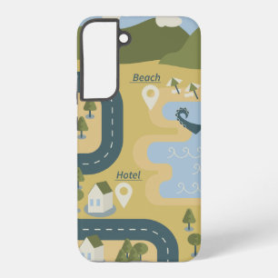Funda Para Samsung Galaxy S22+ Elegante mapa de viajes de vacaciones de personali