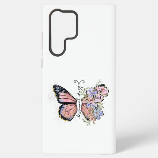 Funda Para Samsung Galaxy S22 Ultra Elegante mariposa y diseño floral Samsung Galaxy
