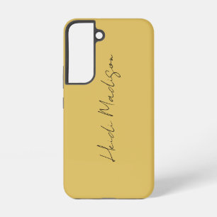 Funda Para Samsung Galaxy S22 Elegante Moderno Sencillo Color Oro Caligrafía