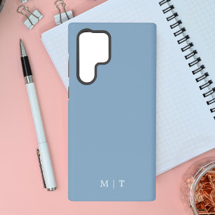 Funda Para Samsung Galaxy S22 Ultra Elegante Moderno Simple Azul Pastel