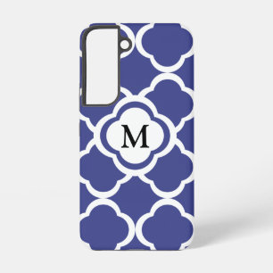 Funda Para Samsung Galaxy S22 Elegante Monograma Azul