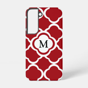 Funda Para Samsung Galaxy S22 Elegante Monograma Burdeos