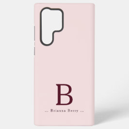 Funda Para Samsung Galaxy S22 Ultra Elegante Monograma Rosado