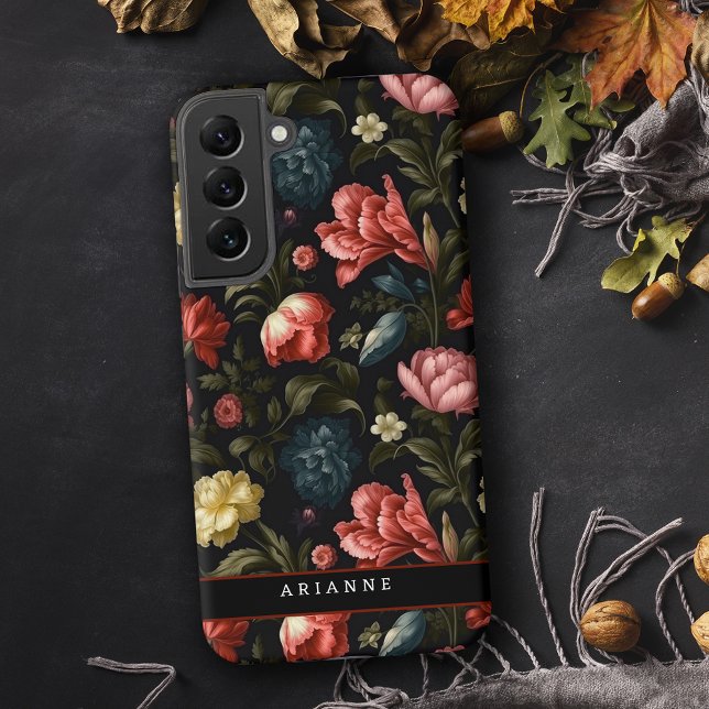 Funda Para Samsung Galaxy Elegante negro Fantasía floral personalizada (Subido por el creador)