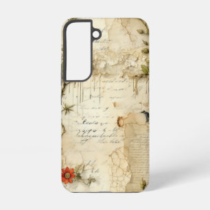 Funda Para Samsung Galaxy S22 Elegante nota de amor floral vintage