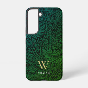 Funda Para Samsung Galaxy S22 Elegante patrón botánico boho verde monograma