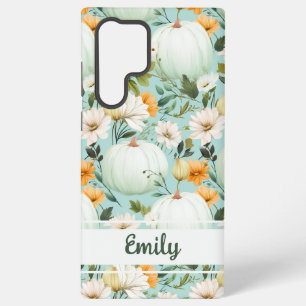 Funda Para Samsung Galaxy S22 Ultra Elegante patrón de calabaza y flores de otoño